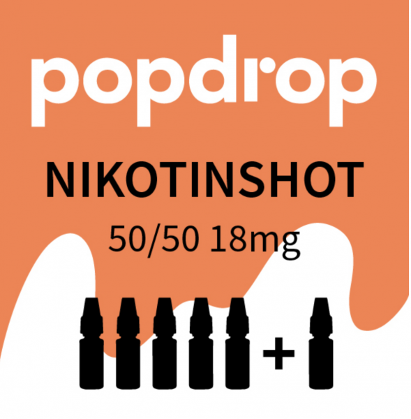 POPDROP Nikotin-Shot 50/50 – 5+1 Gratis Paket