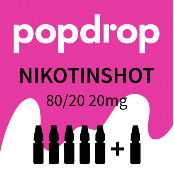 POPDROP Nikotin-Shot 80/20 – 5+1 Gratis Paket