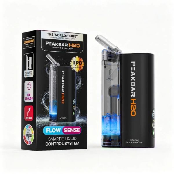 PeakBar H2O Kit Portable Water Shisha Vape – Carbon Black