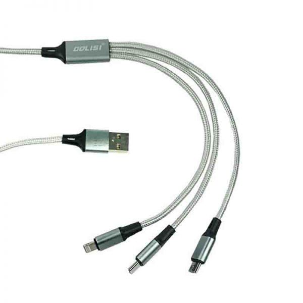 Golisi 3 in 1 USB Ladekabel grau
