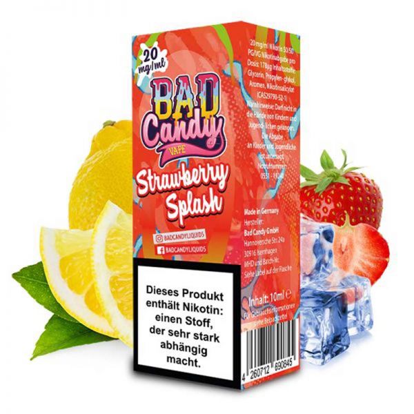 Bad Candy Strawberry Splash Nikotinsalz Liquid 10ml