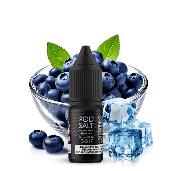 Pod Salt Core Blue Ice Nikotinsalz Liquid 10 ml mit Blaubeeren und Eiswürfeln