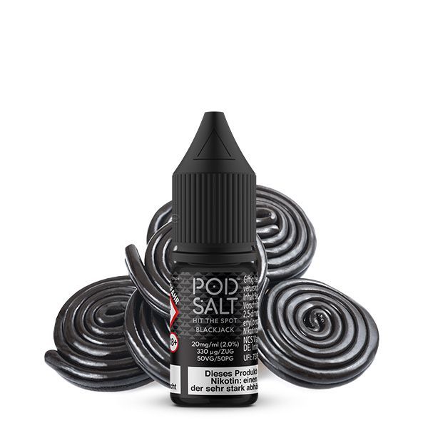 Pod Salt Core Black Jack Nikotinsalz Liquid 10 ml mit schwarzer Lakritze