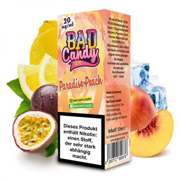 Bad Candy Paradise Peach Nikotinsalz Liquid 10ml