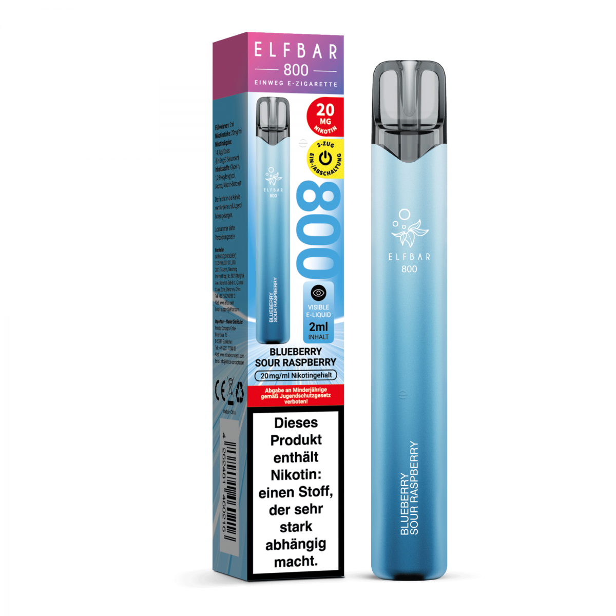 Elfbar 800 Blue Sour Raspberry Einweg E-Zigaretteonline kaufen