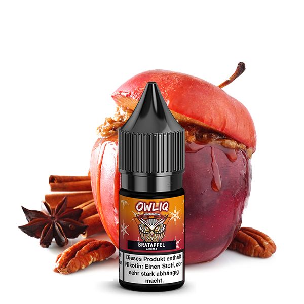 OWL SALT Bratapfel Aroma 10ml Weihnachtsedition - Bratapfel Marzipan Rosinen Zimt Longfill