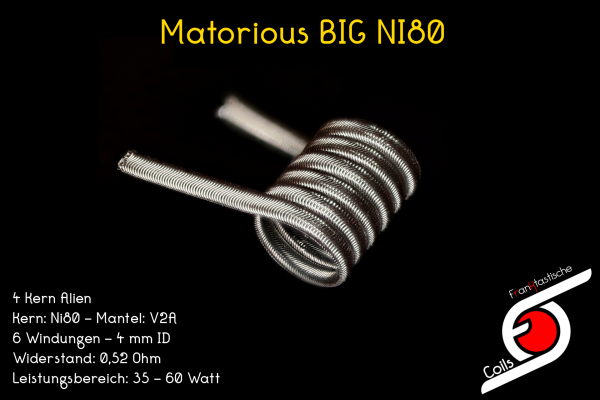 Franktastische Coils - Matorious BIG Ni80 Coil