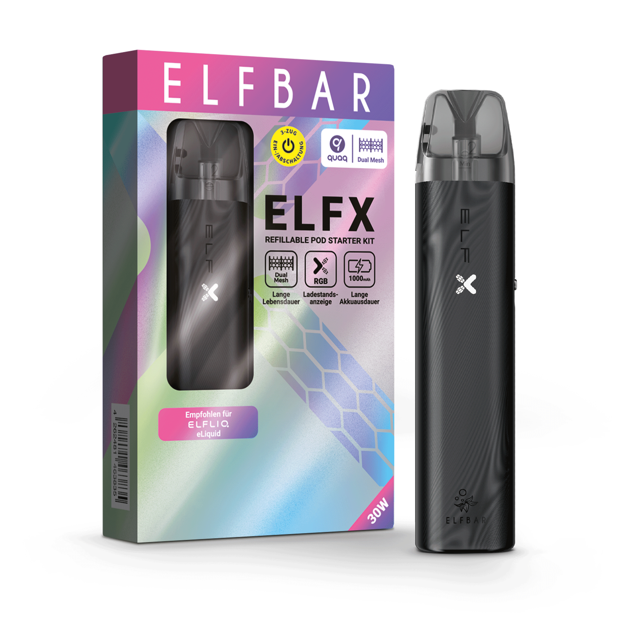 Elfbar-ELFX-Refillable-Kit-Pod-schwarz