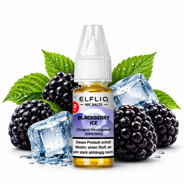 ELFLIQ Nic Salts Blackberry Ice Nikotinsalz Liquid mit Brombeeren und Eiswürfeln