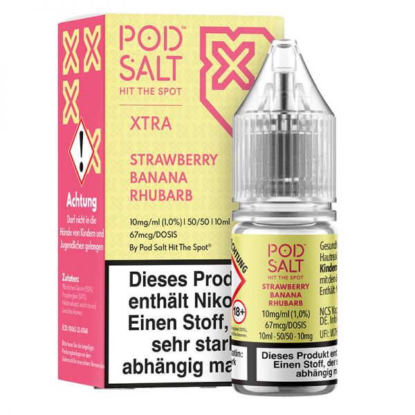 Pod Salt Xtra Strawberry Banana Rhubarb 10mg