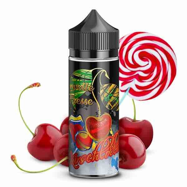 Lädla Juice Volle Fresse Kirschlolli Ice Aroma 10ml in 120ml Flasche - Ice Baby Kirsch Lolli Longfill